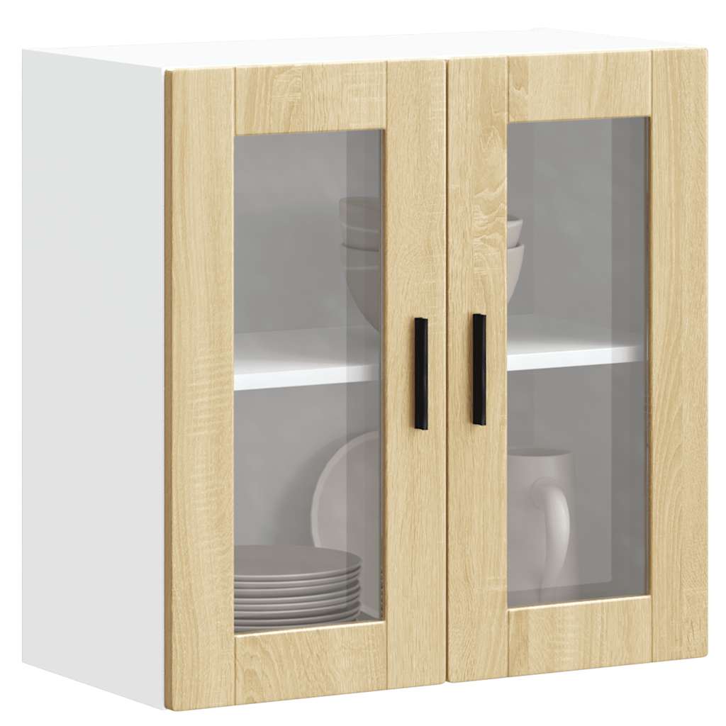 Kitchen Wall Cabinet with Glass Door Porto Sonoma Oak